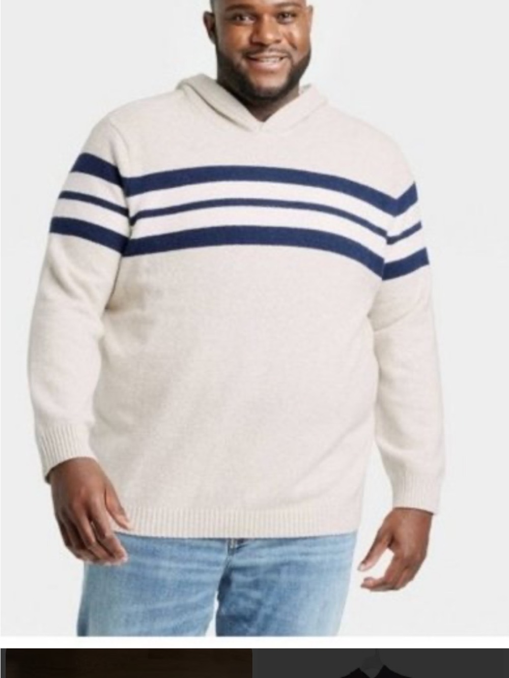Goodfellow & Co. Men's Grey and Cream Hoodie
